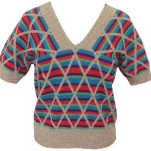 Marc Jacobs wool short sleeve geometric sweater S